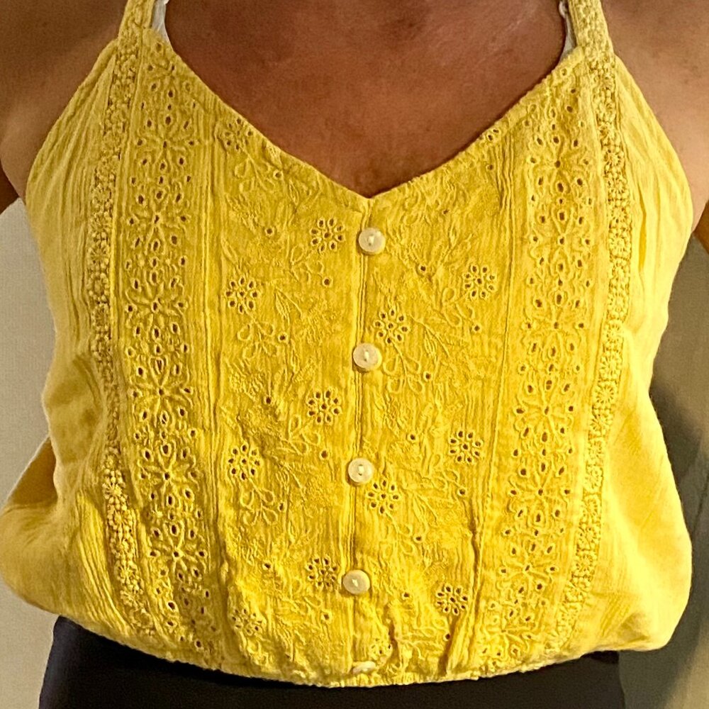 American Eagle Cropped Tank, Yellow Sz S